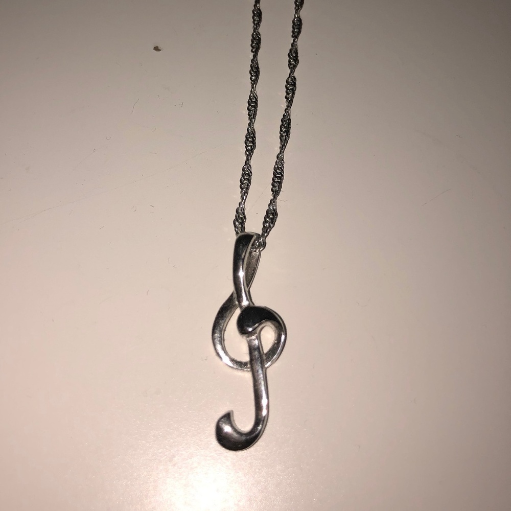 Sterling Silver Treble Clef Necklace